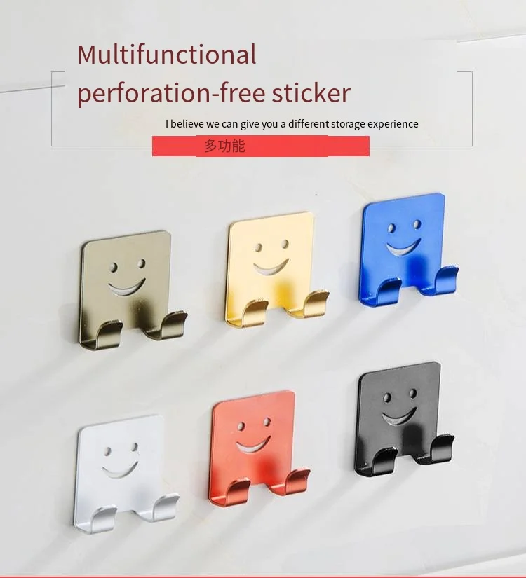 Manufacturers directly supply multi-purpose stainless steel behind the door single double novelty hooks smiley novelty hooks factory