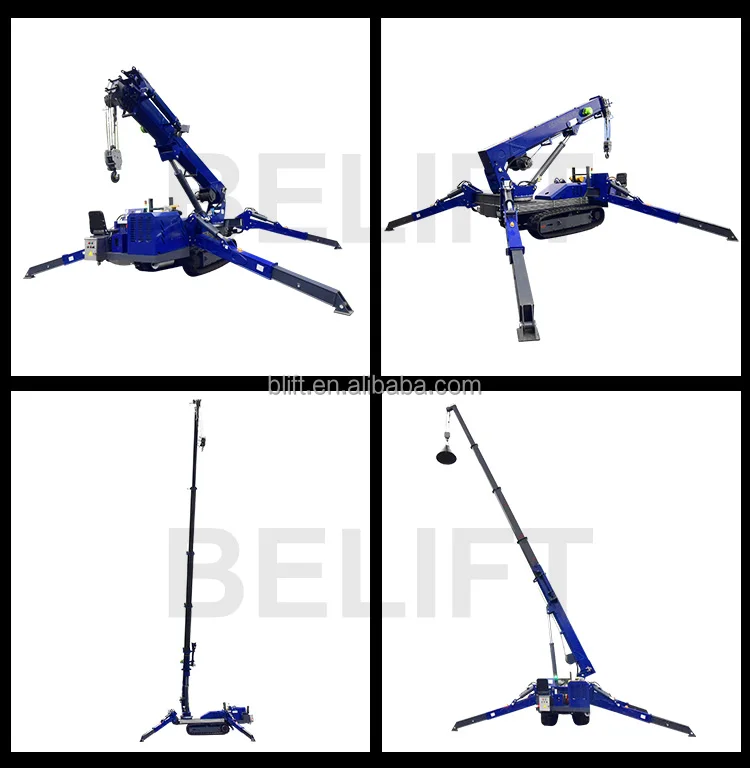 1.5 Ton to 14 Tons Fully Automatic Crawler Crane Indoor Outdoor Small Roof Crane Portable Architecture 3 Ton Spider Crane