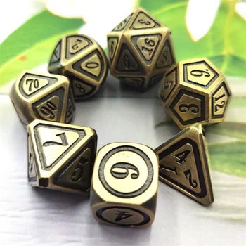 Good quality Antique metal dice Metal RPG Dice role-playing game dice set (7 Piece/set)