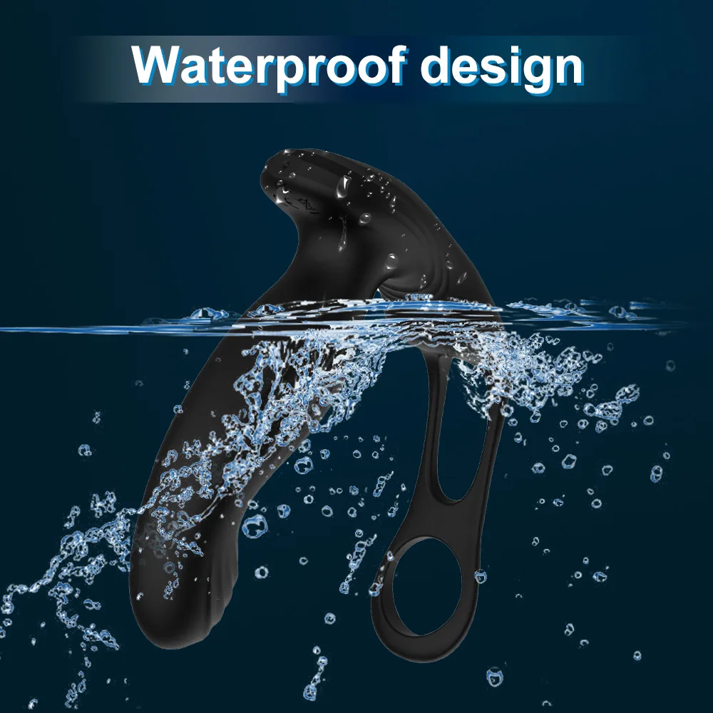 Prostate Orgasm Massager Rear Court Double-Ring Anal Plug Vibrator Warming Feature Silicone Male Masturbation Device Adult
