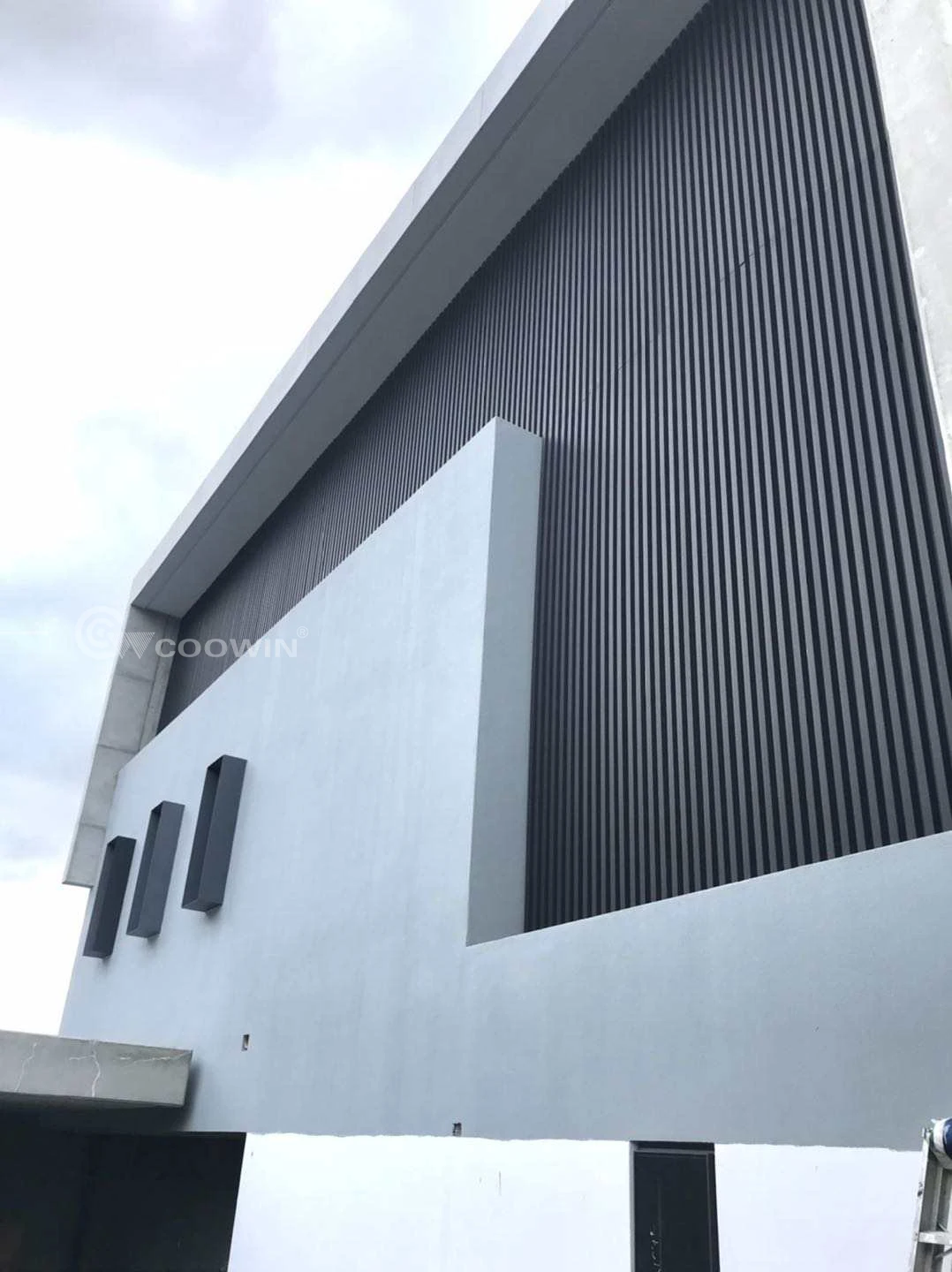 Outdoor Wood Grain Decoration Batten WPC Hollow Tube