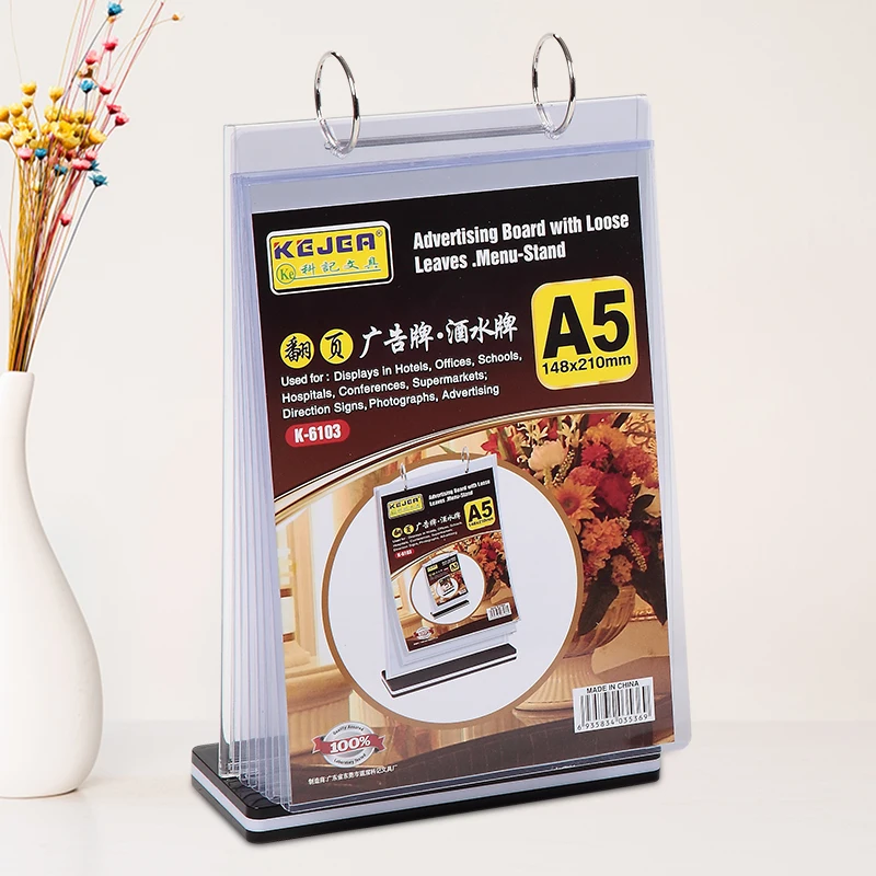 A5 148X210mm Clear Plastic Table Menu Holder Display Stand Acrylic Document  Holder Desktop Photo Picture Poster