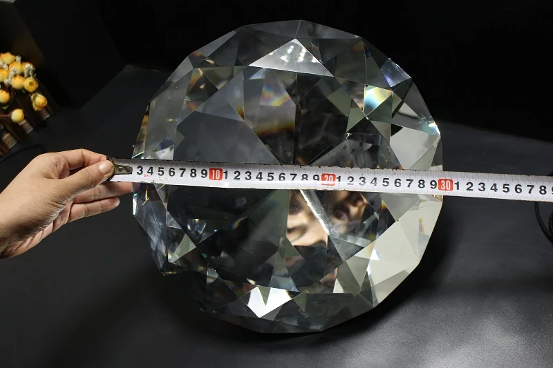 300mm Big Crystal Diamond Ornament - Elegant Glass Decor for
