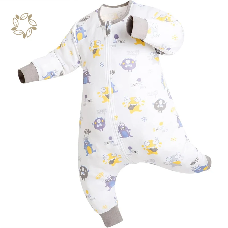 Langarm Schlafsack Winter Aby Schlafsack mit Beinen Bio-Baumwolle  Neugeborenen Schlaf Baby Schlafsack mit Fen