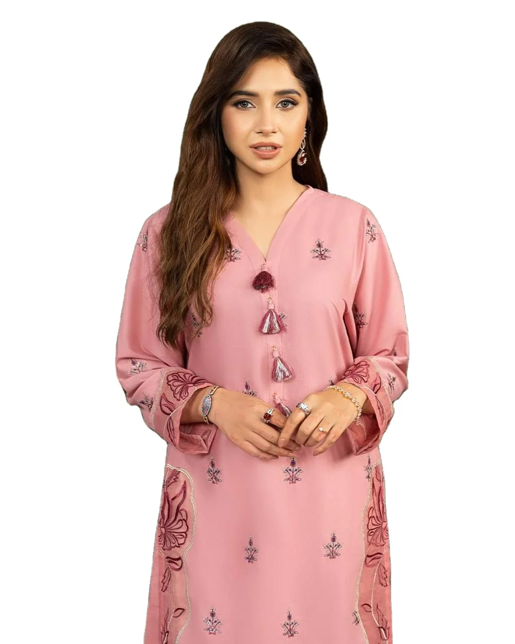 fit and flare midi dress wedding guest Pink Slub Silk Lehenga Choli For Indian Festivals & Pakistani Weddings Dress main image 0