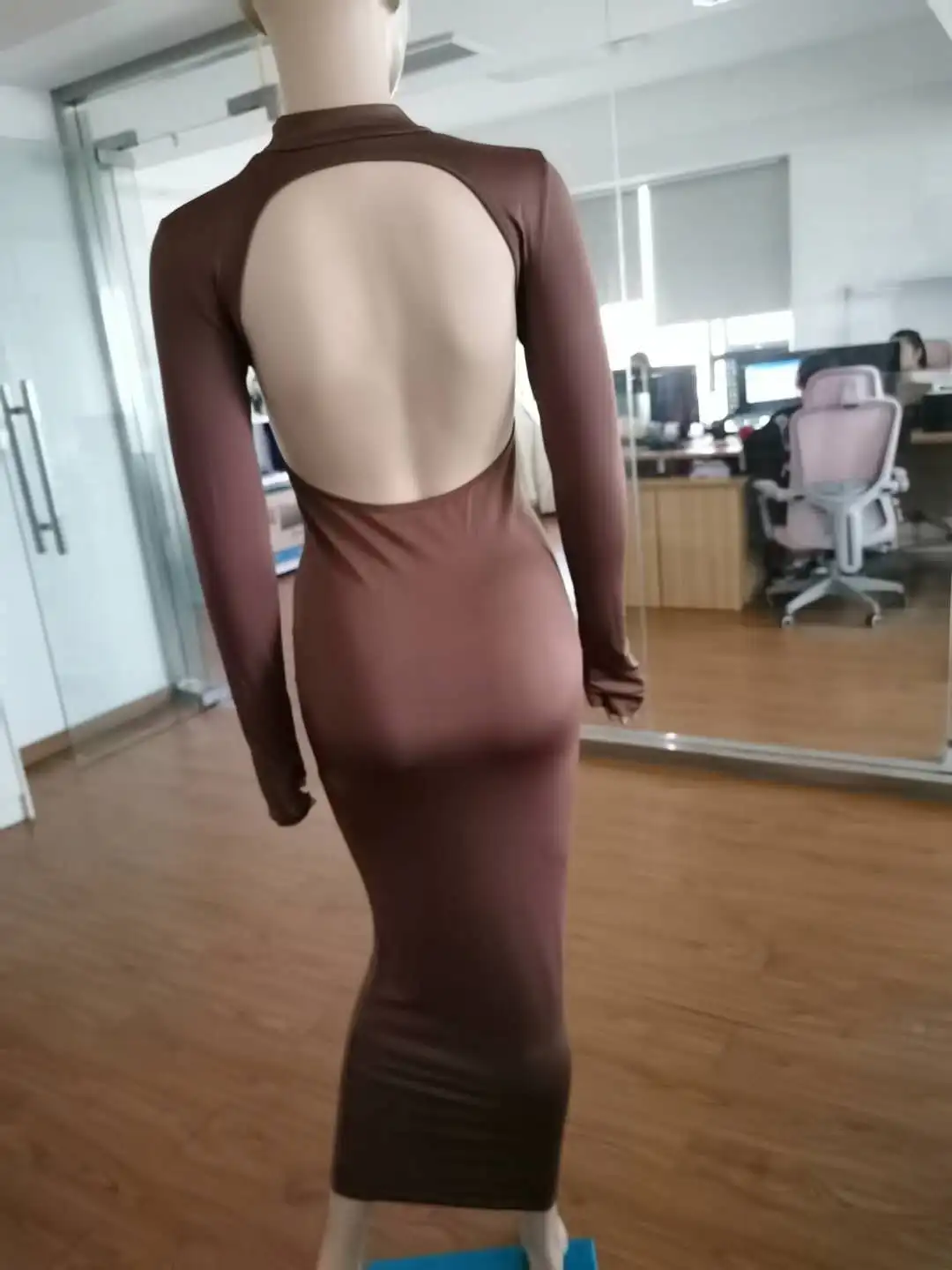 
Новый дизайн; Пикантная обувь с v-образным вырезом кофта с круглым вырезом с длинными рукавами платья для женщин 