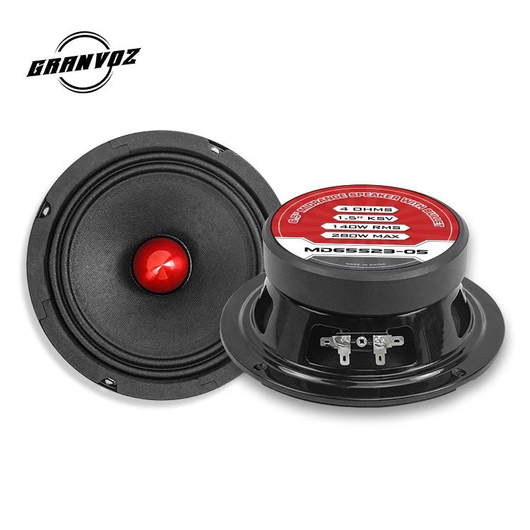OEM 6.5 Inch Midrange Car Audio Speakers Aluminum Bullet Portable Subwoofer Box 4ohm Retail Package