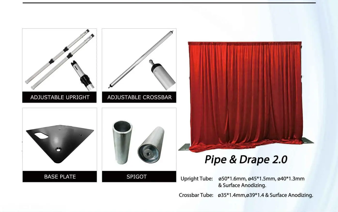 Esi Triple Layer Wedding Decoration Pipe And Drape Cheap Pipe Drape