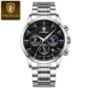 Stainless Steel Band-10 Silver Case Black Dial