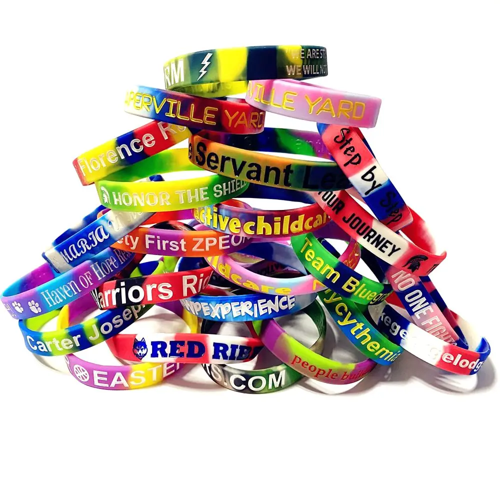 Promotional High Quality Sports Glowing Silicone Wristband With Logo ...