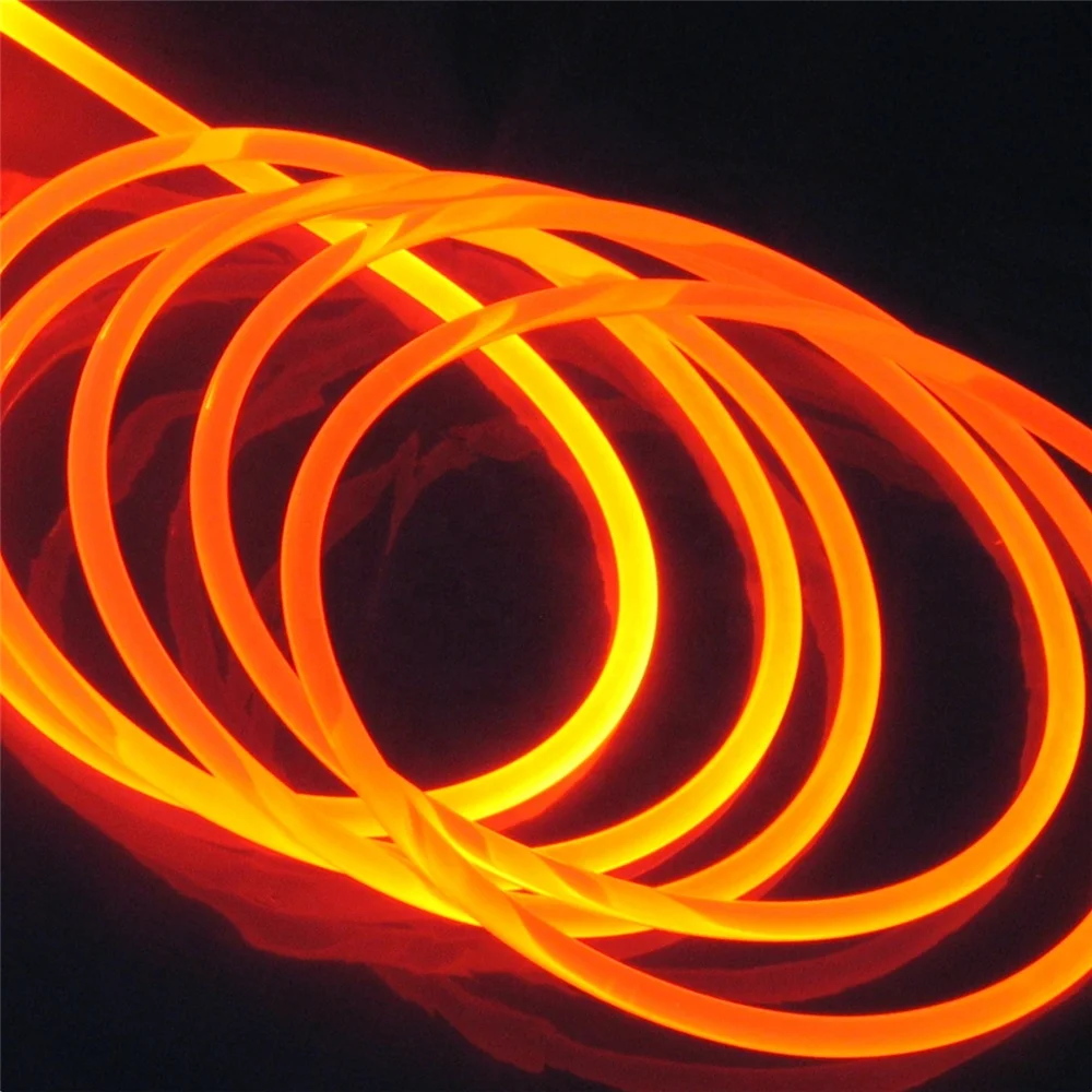 6mm Polymer Solid Core Side Glow Fibre Optic Cable for Pool Facade Lighting