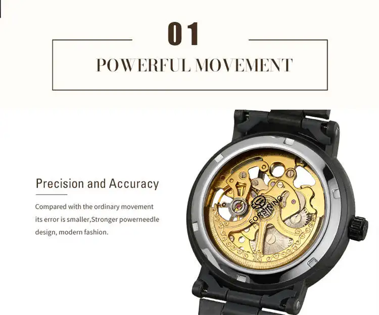 8277 Мужские механические часы из нержавеющей стали