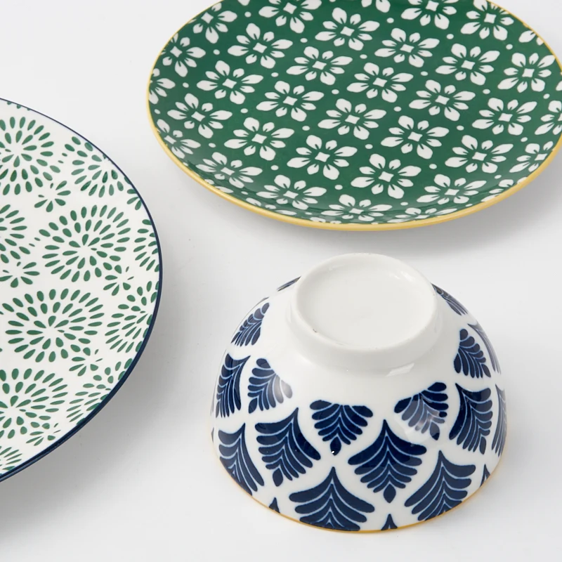 Customizable 18-Piece Printed Ceramic Dinnerware Set and Food Storage Containers for Hotel Restaurant Home Use