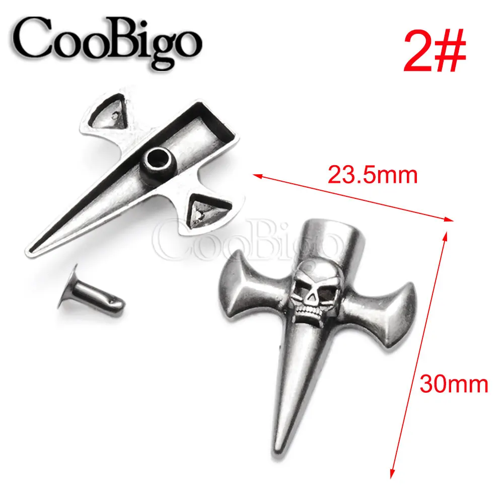 Металлические заклепки-гвоздики в виде черепа шипы стиле панк-рок ошейник для домашних животных браслет одежда тканевая сумка обуви кожаные аксессуары рукоделия детали