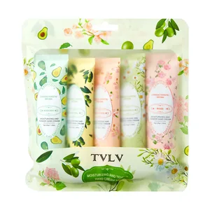 Custom Logo Hand Care Treatment Cream 5pcs Moisturizing Refreshing Anti-chapping Fruit Flower Whitening Smooth Hand Cream Set