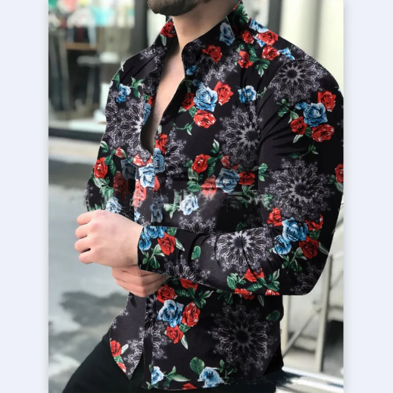 Wholesale hawaiana de manga larga para hombre, blusa con botones, ropa de lujo, venta al por 2022 From
