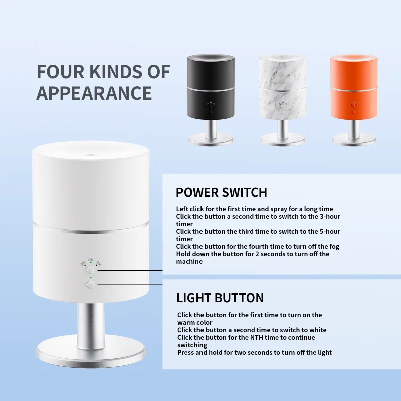 Adjustable 3-in-1 280ml Ultrasonic Aroma Diffuser Table Lamp with Night Light Essential Oil for Household Aromatherapy