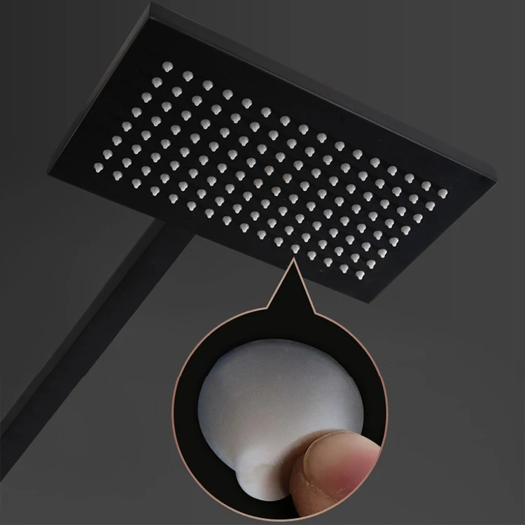 Conjunto de ducha negro mate baño empotrado en pared conjunto de ducha grifo termostático negro