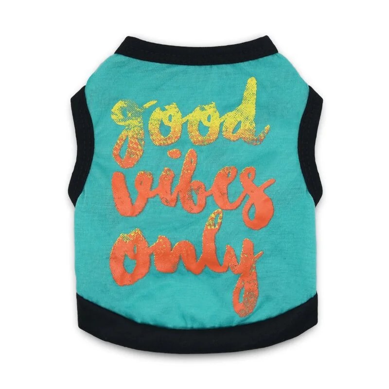 Dog Clothes 8 Patterns Classic Lightweight Breathable With Funny Letters