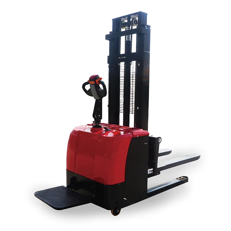 Stand on Full electric stacker with good quality and price  forth handling pallet stacker forklift strong bearing capacity