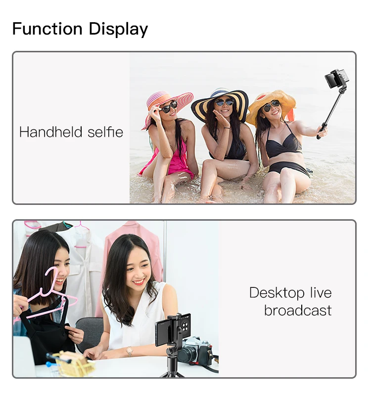 Gyesido — support de téléphone portable télescopique à 5 parties, Flexible, triple perche pour selfie, SF11