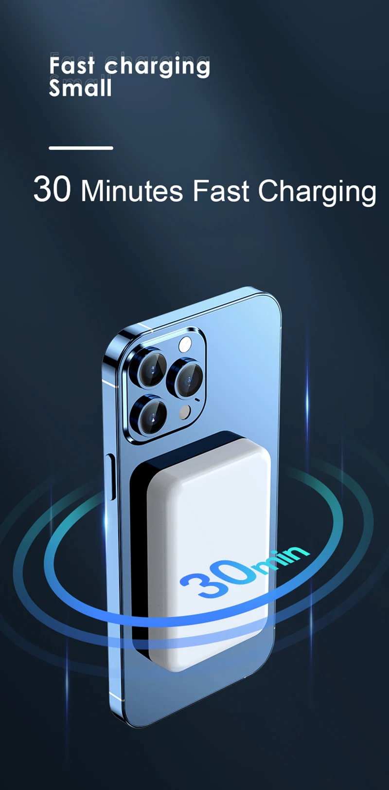 10000mAh Magnetic Portable Battery PD 30W Fast Charging Wireless Charger Magsafe Power Bank
