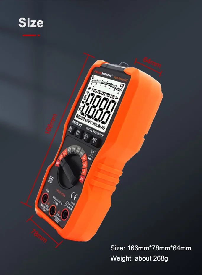 Peakmeter Pm8225d Auto Range Digital Multimeter Rel Vfd Measurement