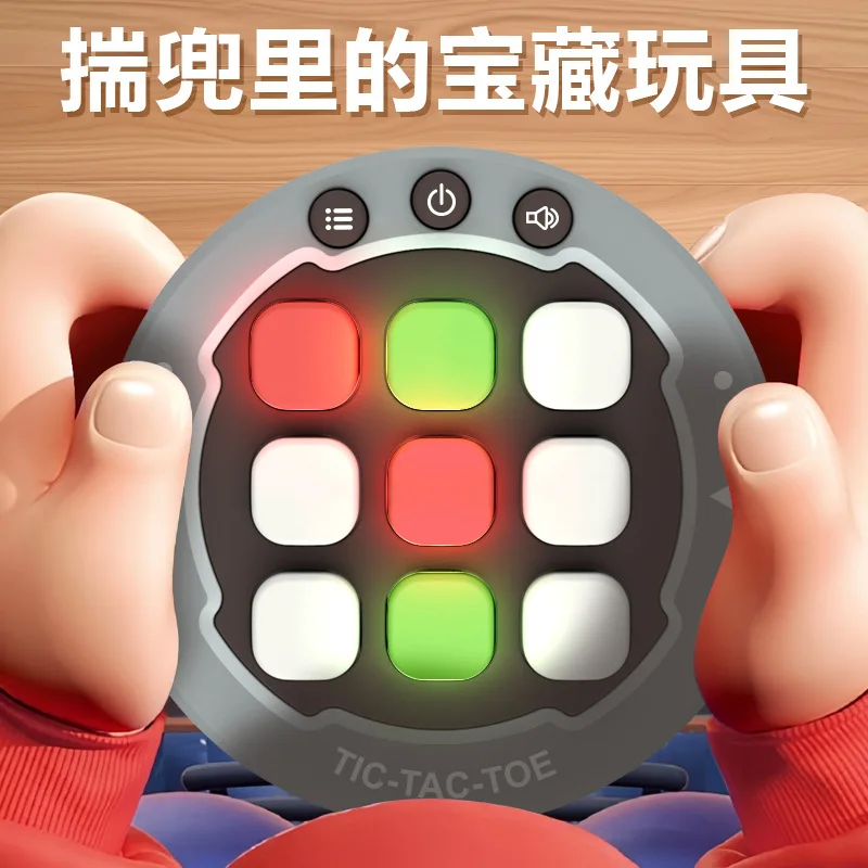 Tic Tac Toe Bolt Game 3-in-1 Handheld Puzzle Game Console Portable Tic-Tac-Toe Electronic Toys Fidget Toys Board Games for Kids