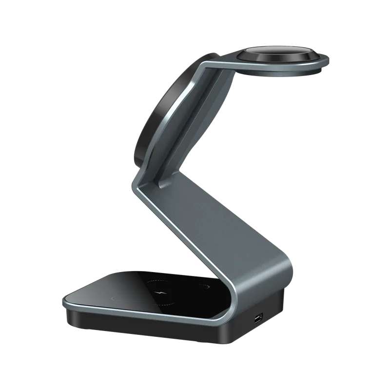 OEM 3 in 1 Wireless Charging Station Fast 15W 3 in 1 Wireless Charger Stand Aluminum Alloy
