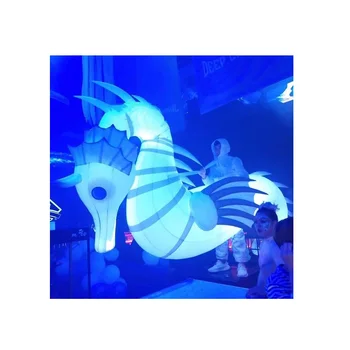 Hot Sale Giantinflatable Sea Horse Lighting Luminous Walking Suits,Led Lighted Inflatable Sea Horse Costume for Carnival
