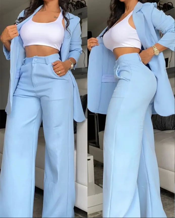 New Arrival Women Set High Quality Elegant pink Woman Set Jacket and Pants Set for Women