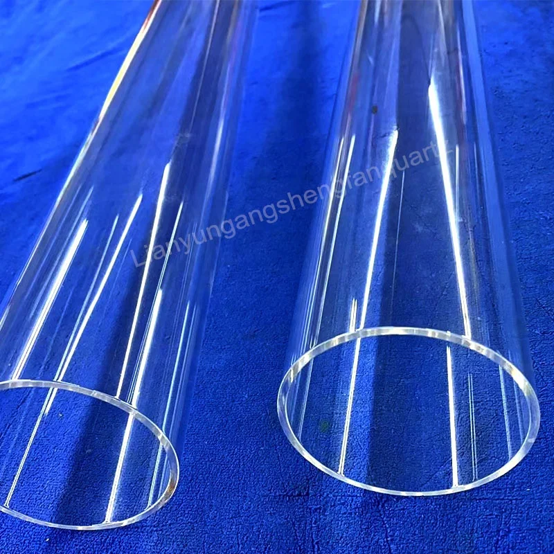 High Pressure Large Diameter Transparent Quartz Glass Pipe Quartz Glass Tubes