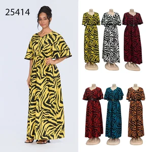 Wholesale New Fashion Women Summer Casual Striped V-neck Lace-up Slim Dress