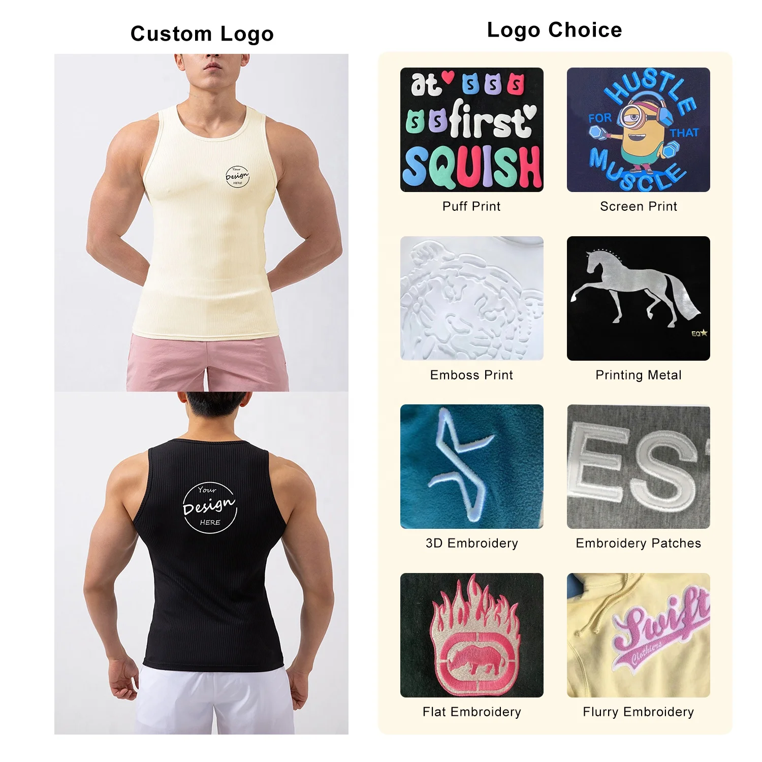 Hot Sale Good Quality Solid Color 100% Cotton Rib Tank Top Fabric Sleeveless Sportswear Quick Dry Men Cotton Tank Top