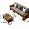 Three-seater long coffee table