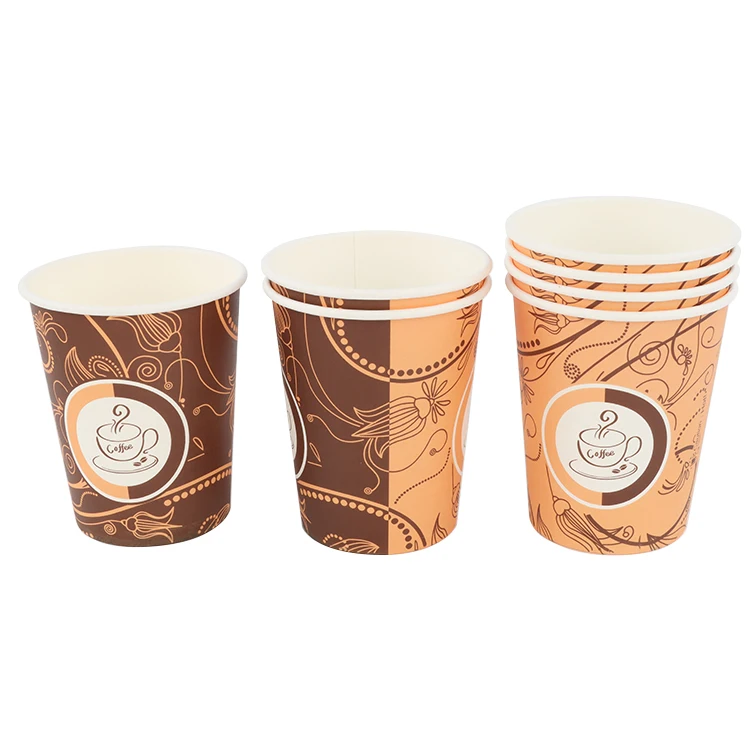 new design custom multi size disposable single wall coffee drink paper cups with printed logo