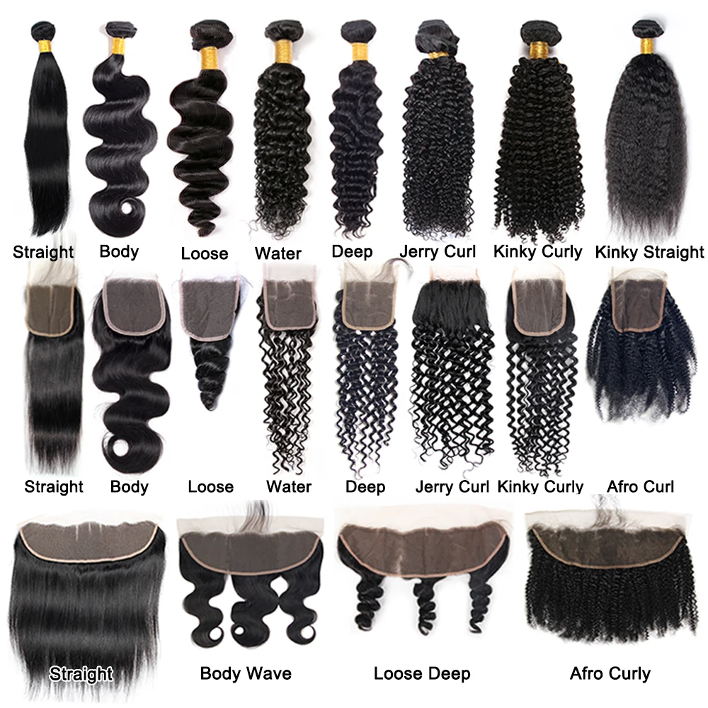 Brazilian Raw Virgin Remy Hair Bundles and Closure Full Double