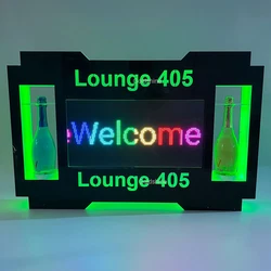 APP программируемая прокручивающаяся Светодиодная доска для сообщений знак VIP-дисплей экран прочитатель букв бутылка предупредительный