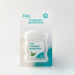 Daily Care Good Quality ISO Shred Resistance UHMWPE Floss 50m Dental Floss Mint Wax Teeth Care Floss for Home Use