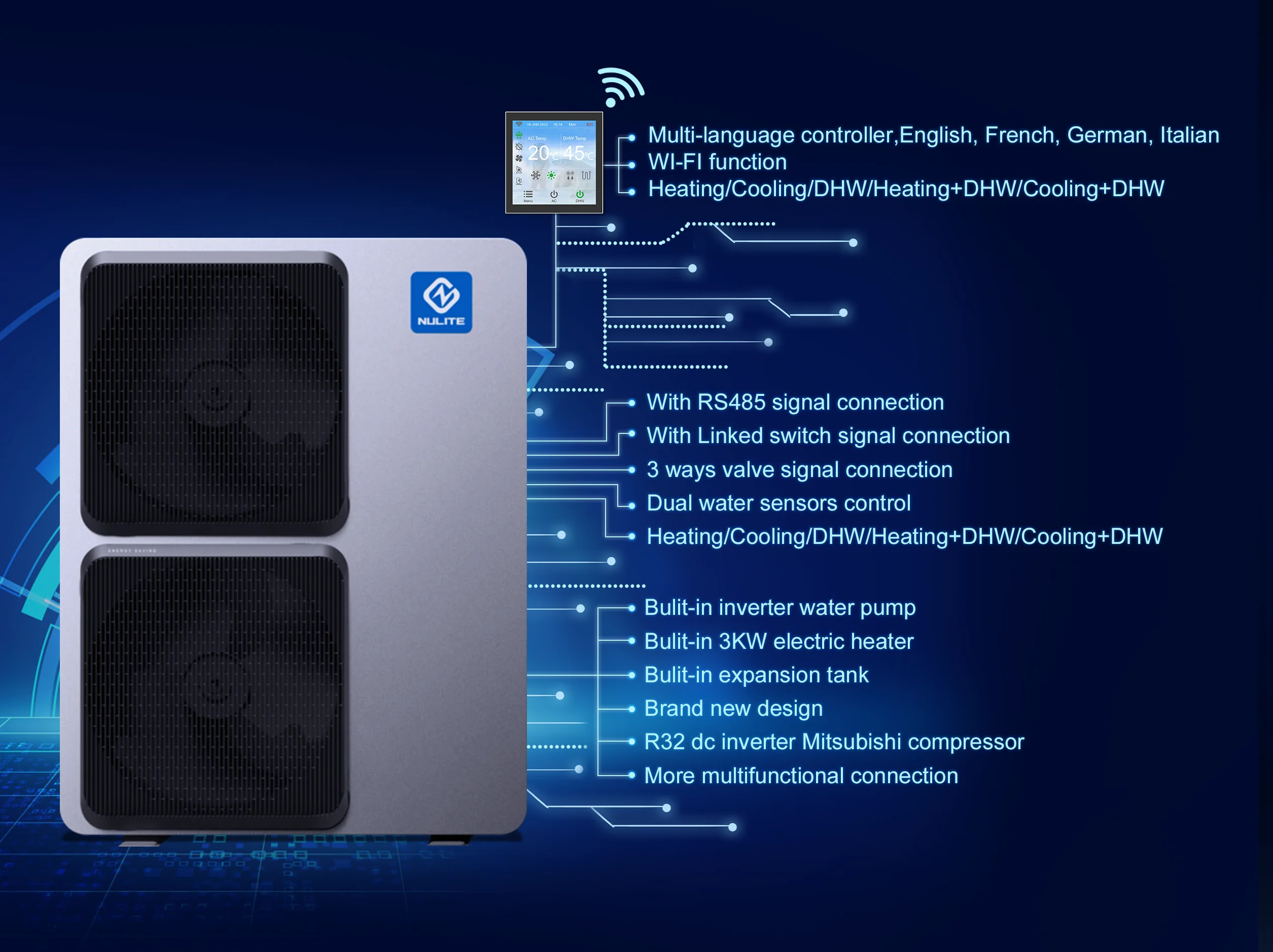 Water Heater, NULITE, 16kw, 19kw, R290 - detail 8