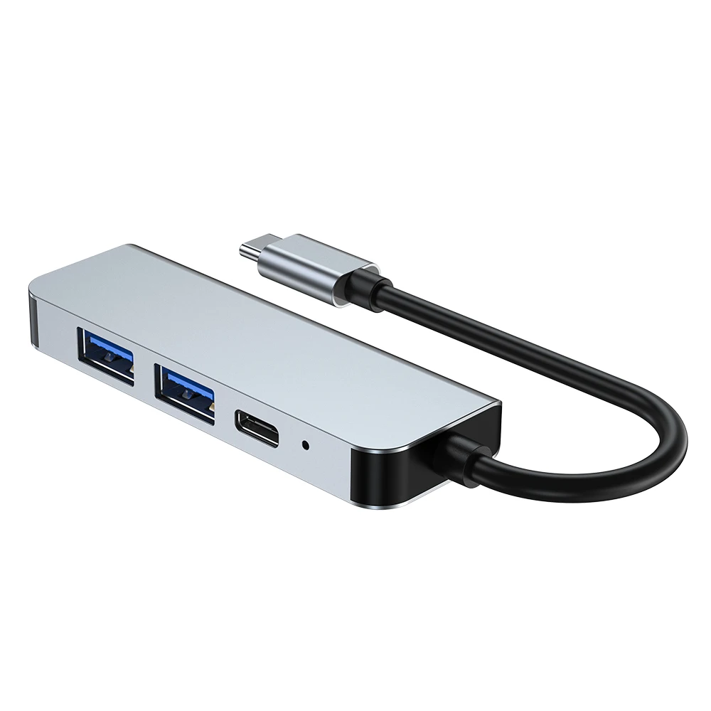 USB C Hub Docking Station Multiport Adapter 4 in 1 Double USB Port HDTV 4K Video and USB C Fasting Charging Port