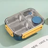 850ml stainless steel three-compartment blue