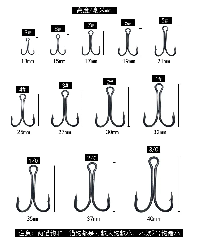 Antihanging Bottom Fishing Hook Duple Barbed Hooks 19 High Carbon