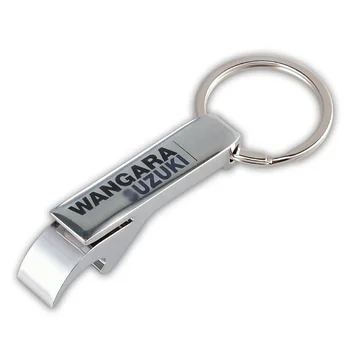 Promotional Simple Engraved Aluminum stainless steel custom bottle opener keychain with logo