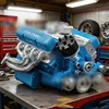 Adornos de motor modelo azul