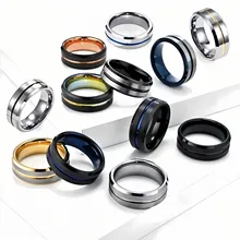 8mm Tungsten Carbide Blank Ring for Inlay Jewelry - Men's Fashion Finger Ring - Wholesale Bulk Order