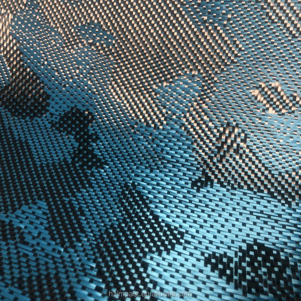 240gsm Cola Blue Jacquard Camouflage Carbon Aramid Hybrid Fabric Roll High Quality Carbon Fiber Material