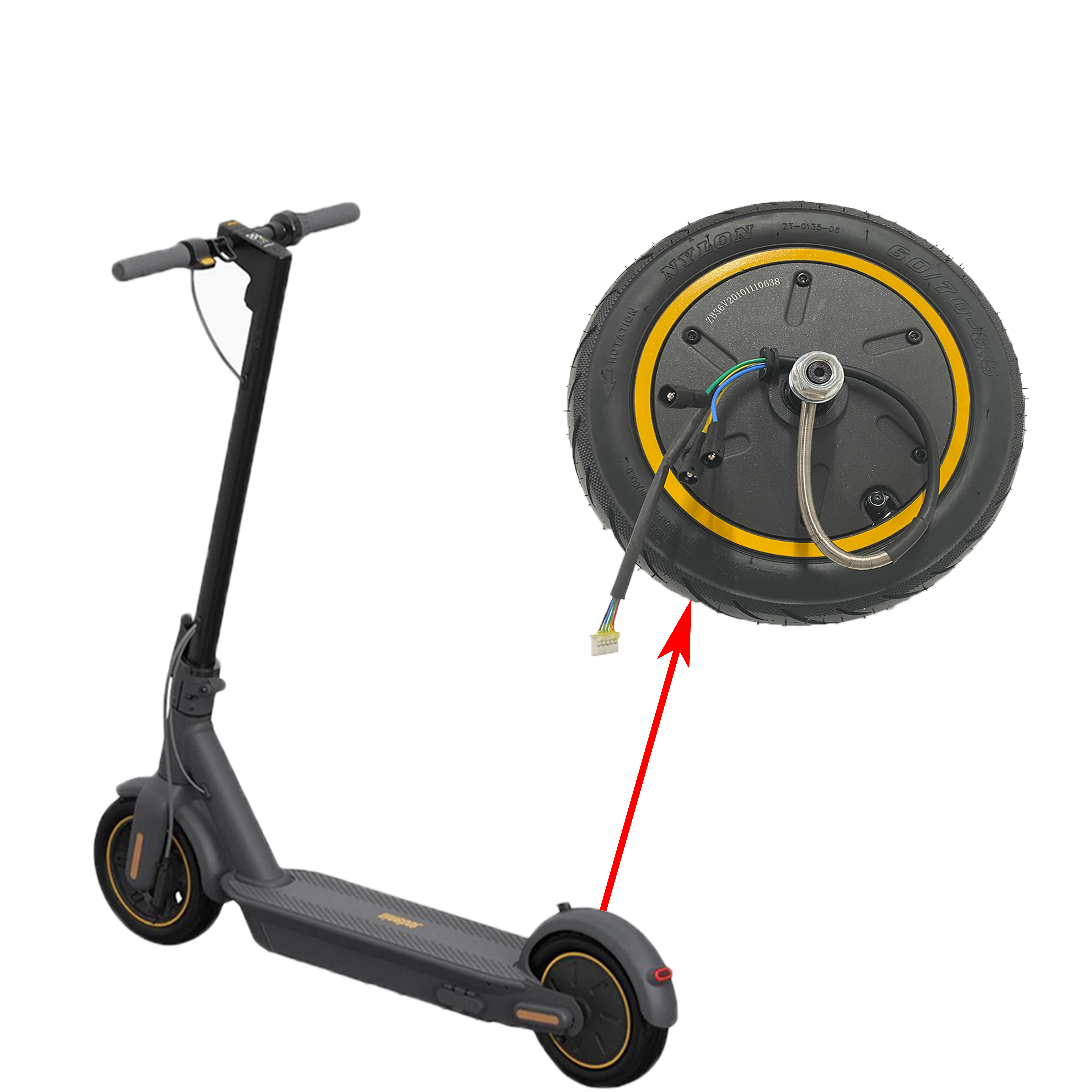 New Image EU Warehouse Smart 350W Wheel Hub Motor for Ninebot MAX G30 Electric Scooter Skateboard Motor Engines