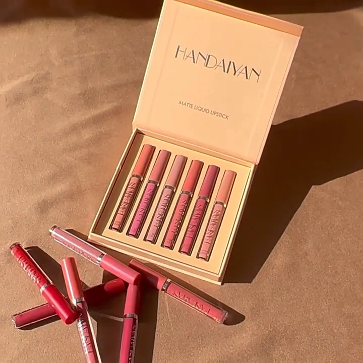 Handaiyan Matte Liquid Lipstick Set Waterproof Lip Makeup 6 Colors Lip