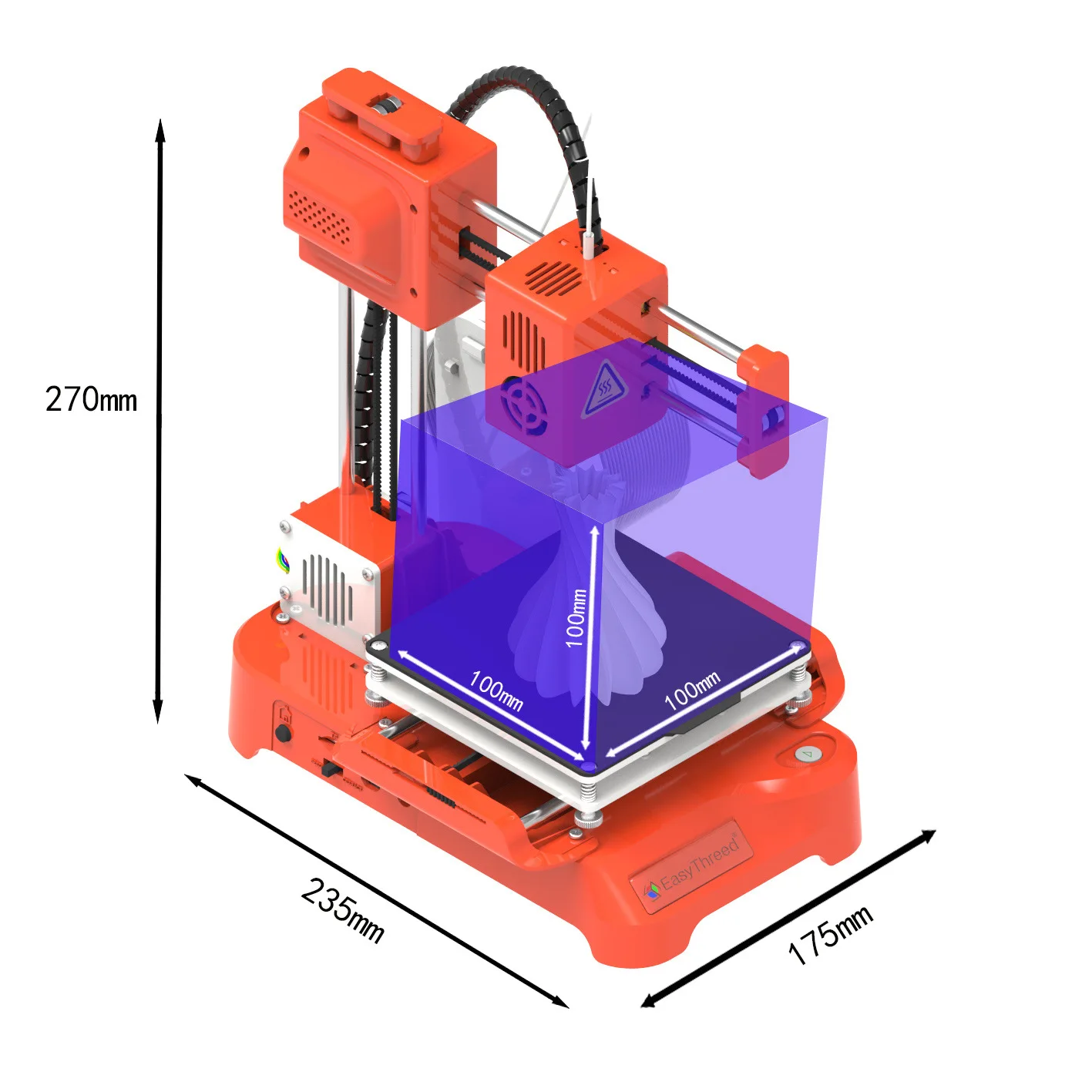 2024 Easythreed K7 Mini 3D Printer - 100x100x100mm Dot Matrix